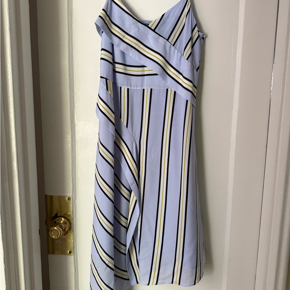Banana Republic Asymmetrical Dress in Blue and Yellow Stripes